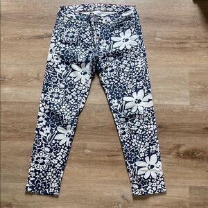 Kate Spade Floral Print jeans in Navy and White
